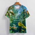 thumbnail image 3 of Lucky Koi Fish Lotus Leaf Women's T-Shirt Short Sleeve T Shirts Tops Tee Ladies Loose T, 3 of 6