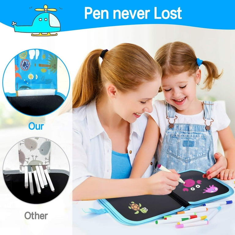 Buy DIVUE Kids Erasable Doodle Book, Art Book, Drawing Book, Reusable  Drawing Pads with 12 Watercolor Pens