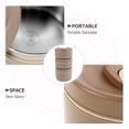 thumbnail image 3 of HIAKDOFT 3pcs Japanese Style Bento Box Set With Thermal Bag For Adults Brown Stainless Steel Insulated, 3 of 8