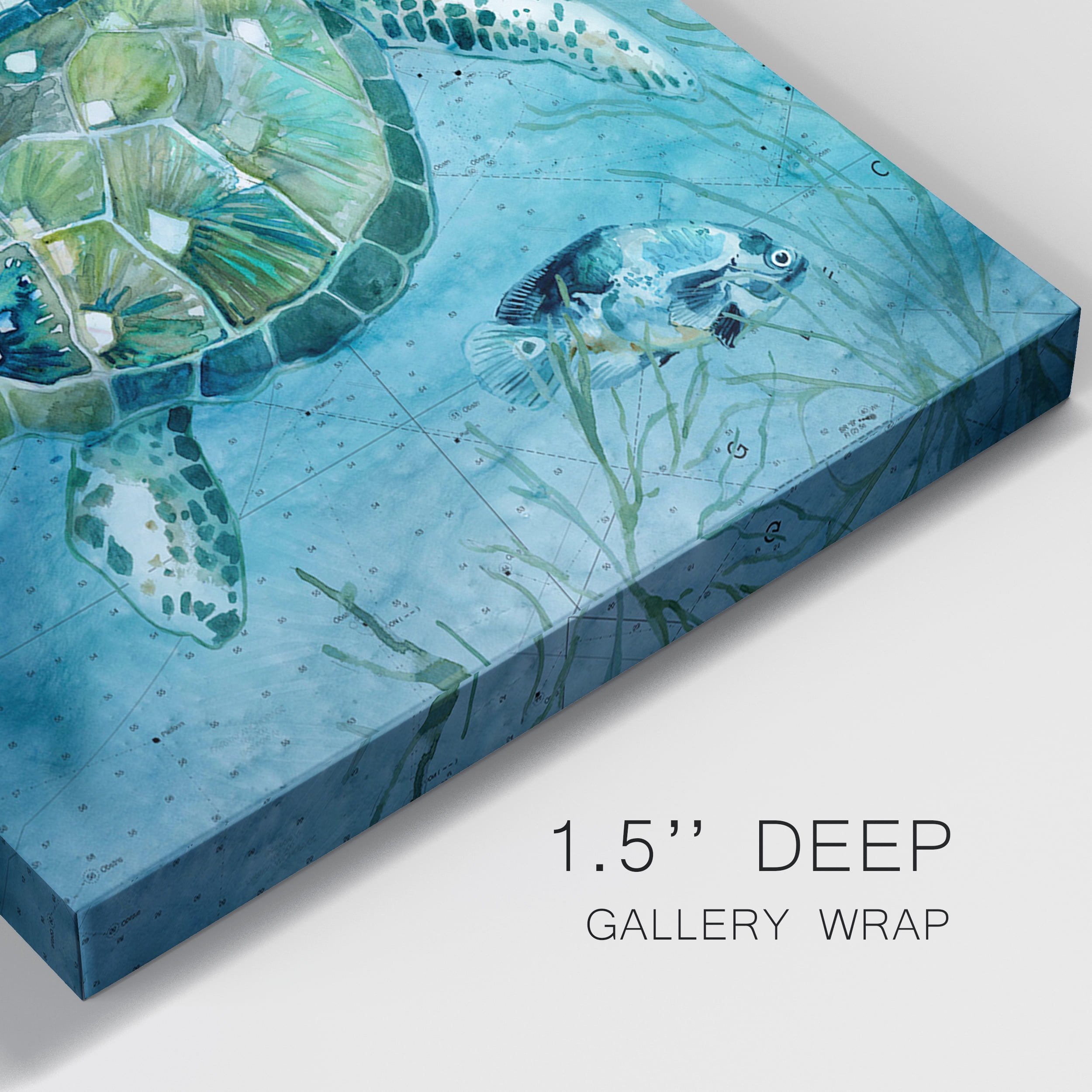 Island Swim I - Premium Gallery Wrapped Canvas - Ready to Hang Set of 2 - 24 x 24 Each