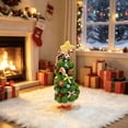 thumbnail image 4 of Liamobondopolis Desk Goose Christmas Tree Outfit, Handmade Knitted Green Christmas Tree with Star Topper and Festive Bows Fits 7 Inch Desktop Goose, Whimsical Holiday Decor for Home and Office, 4 of 7