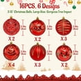 thumbnail image 2 of Waipfaru 16Pcs Christmas Ball Ornaments,3.15" Shatterproof Hanging Xmas Ornaments Set for Christmas Holiday Party Decoration, 2 of 7