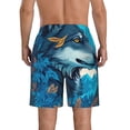 thumbnail image 3 of Yiaed Blue Iceberg Leaf Wolf Print Men's Swim Trunks with Lining Quick Dry Sports Shorts Beach Shorts Boardshorts-Small, 3 of 5