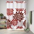thumbnail image 2 of No Hook Shower Curtain, Red Floral Shower Curtains for Bathroom with See Through Top Window, Vintage Abstract Art Farmhouse Waterproof & Washable Bath Curtain Stall 48"x72", 2 of 2