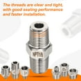 thumbnail image 4 of Uxcell 304 Stainless Steel Hex Nipple 3/4" GHT Female x 1/2" NPT Male Straight Thread Pipe Fitting Extension Pipe Fittings Connector Adapter for Water Oil Gas Tub, 4 of 6