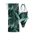 thumbnail image 5 of Lopeceal Swimsuit Plant Print Halter One-Piece Swimsuit and Beach Dress Sexy Swimwear Women Swimwear Beachwear, 5 of 6