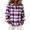 Purple-02, variant on Womens Tshirt Stretchy Plaid Long Sleeve Collared Button Down Shirt Lounge Casual Womens Tees