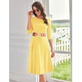 thumbnail image 3 of Vestido midi GRACE KARIN de manga 3/4, casual y fluido con bolsillo, 3 of 6