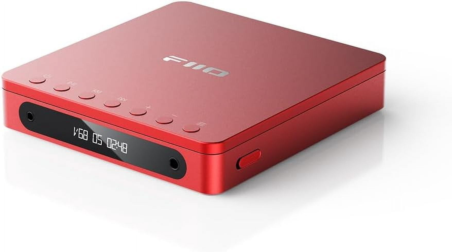 FiiO DM13 Multifunctional Portable Stereo CD Player with Long-Lasting Battery, Supports USB Ripping, Optical/coaxial/3.5mm/4.4mm outputs (Red Bluetooth)