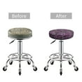 thumbnail image 5 of Round Bar Stool Seat Covers, purple cool trendy Leopard print Elastic Round Chair Cover Stool Seat Slipcover Bar Stool Cushions Round Pad for 12-14 inch, 5 of 7