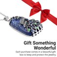 thumbnail image 6 of Blue Lapis Lazuli Marcasite Peacock Necklace for Women Pendant Jewelry Chain 20" Birthday Christmas Gifts for Women, 6 of 7