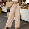 thumbnail image 5 of Nhthy Women's Summer Casual Straight Leg Long Pants, Solid Loose Fit Breathable Full Length Trousers for Everyday Outfits Beige M, 5 of 9