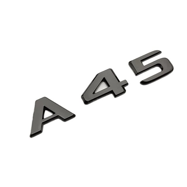 ZWP ABS Black A 45 Logo A45 Emblem Letters Sticker Nameplate Car Trunk Badge Compatible With A45 Accessories