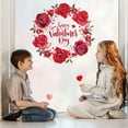 thumbnail image 4 of Valentine's Day Decor Rose Wall Decor Happy Valentine's Day Rose Wall Stickers Red Rose Heart Wall Decals Removable Wall Stickers Murals for Bedroom Living Room Sofa Backdrop TV Background Decoration, 4 of 7