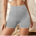 thumbnail image 2 of Biker Shorts For Women No Front Seam High Waisted Womens Workout Gym Booty Scrunch Butt Grey L, 2 of 7