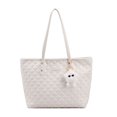 thumbnail image 1 of Bolso de mano acolchado para mujer, bolso de mano cuadrado de PU informal, bolso de compras (blanco), 1 of 9