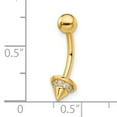 thumbnail image 2 of Primal Gold 14 Karat Yellow Gold Cubic Zirconia Belly Ring, 2 of 4