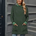 thumbnail image 3 of Kaemgyyd Womens Tunic Tops Casual Mock Neck Long Sleeve Lightweight Shirt Stripe Trendy Fall Pullover with Pocket, 3 of 6