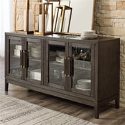 تصميم التوقيع بواسطة Ashley Burkhaus Modern Wood Dining Server باللون البني الداكن