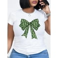 thumbnail image 1 of Playera Deportiva Manga Corta Mujer Dry-FitWomen's St. Patrick's Day Bow Print T-Shirt, 100% Polyester Knit Fabric, Casual Crew Neck Short Sleeve Tee for Spring/Summer, Holiday Festive Shirt | Festi, 1 of 8