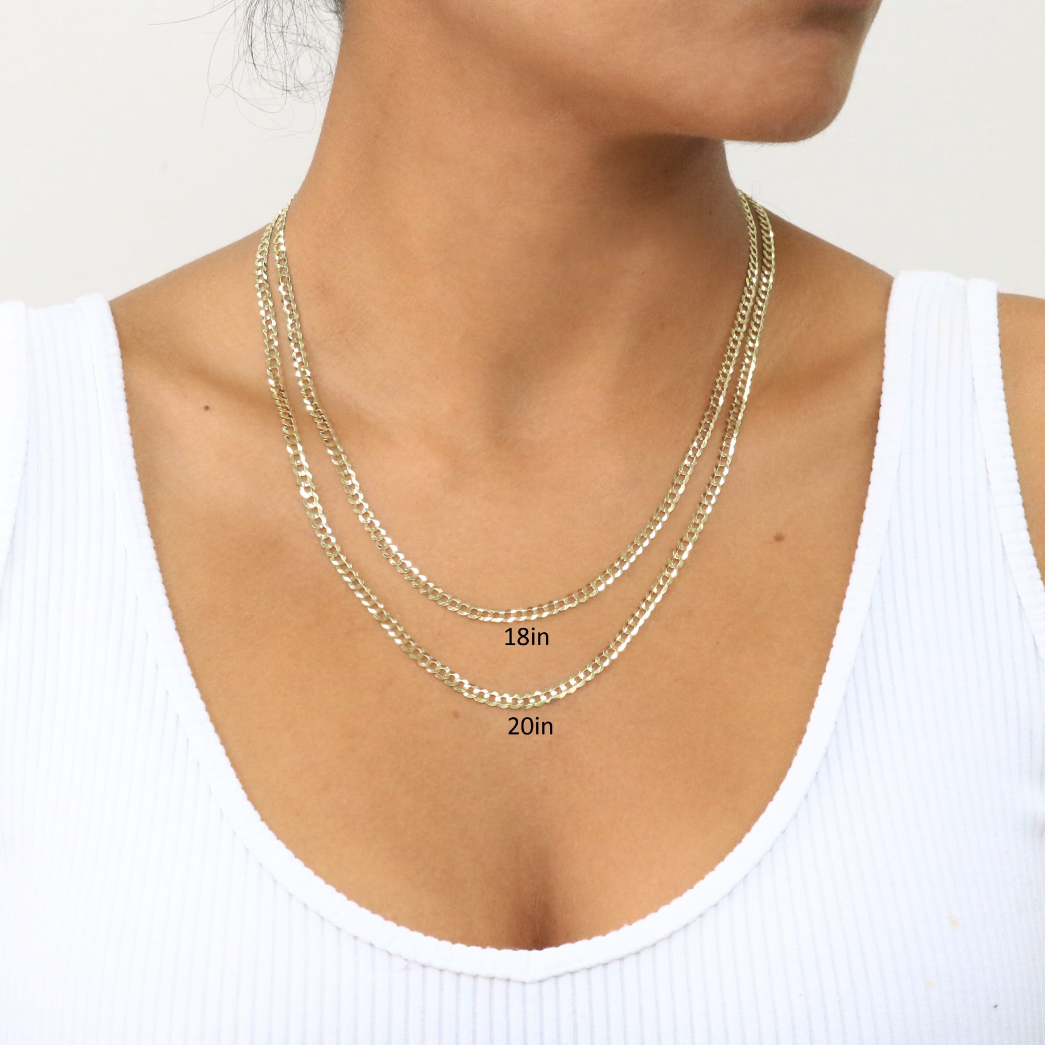 Nuragold 14K Real Yellow Gold Solid Cuban Curb Link Chain Necklace 16"-30" (1.5mm-12mm) Italian Jewelry for Men & Women