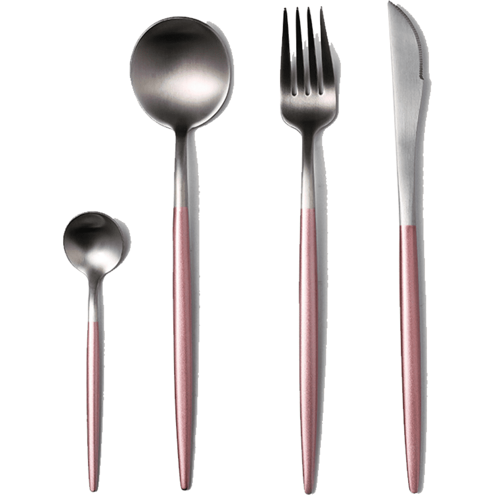 Gold Silverware Set Matte Flatware Set 304 Stainless Steel Flat Cutlery Set for Handle Forks Knife Spoons Set, Satin Finish Tableware Set for Home Restaurant Dishwasher Safe