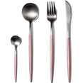 thumbnail image 1 of Gold Silverware Set Matte Flatware Set 304 Stainless Steel Flat Cutlery Set for Handle Forks Knife Spoons Set, Satin Finish Tableware Set for Home Restaurant Dishwasher Safe, 1 of 5