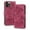 Red, variant on Compatible For iPhone 13 Pro 360 Protection Shockproof Card Flip Wallet Stand Case, Luxury Cute Pattern Embossed PU Leather with Wrist Strap Cover.For iPhone 13 Pro,Rose