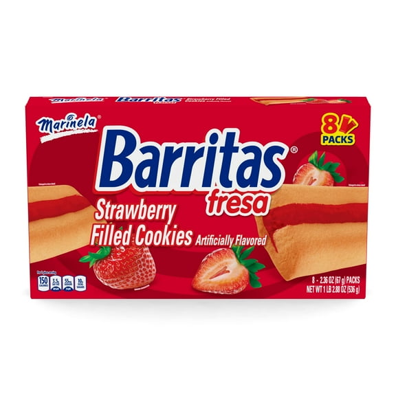Marinela Barritas Fresa Filled TSF6 Cookies, 8 packs, 18.88 oz