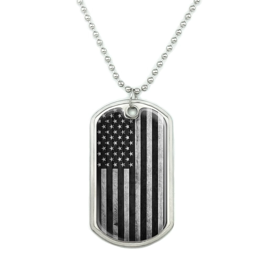 New America USA Flag Military Double Necklaces Dog Tags Necklace 