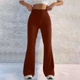 thumbnail image 2 of Puliio Womens Yoga Pants Solid Color High Waist Flared Pant Soft Comfortable Slim Fit Lifting Yoga Fitness Pants Sweatpants, 2 of 6