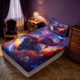 thumbnail image 2 of Manfei Dragon Wildlife Fitted Sheet Queen,Gothic Cloud Stars Bedding,Blue,3-Piece,1 Fitted Sheet and 2 Pillowcases, 2 of 6