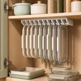 thumbnail image 6 of Space Saving Under Shelf Lid Organizer, 8 Slot Durable Plastic Construction, Fits Kitchen Cabinet Pantry Shelf And Countertop, White Storage Organizer 2, 6 of 7