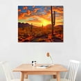 thumbnail image 2 of Nawypu Hello Artwork Canvas Wall Art Saguaros in Sonoran Desert Over Sunset The Picture North American Nature Landscape Botanical Cactus Print On Canvas For Living Room Decor, 2 of 4