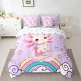 thumbnail image 2 of Erosebridal Cartoon Animal Axolotl Bed in a Bag King Size,Rainbow Stars Print Bed Set,Glitter Print Bedding King Size,Super Cozy Room Decorative Reversible,7 Pieces, 2 of 7