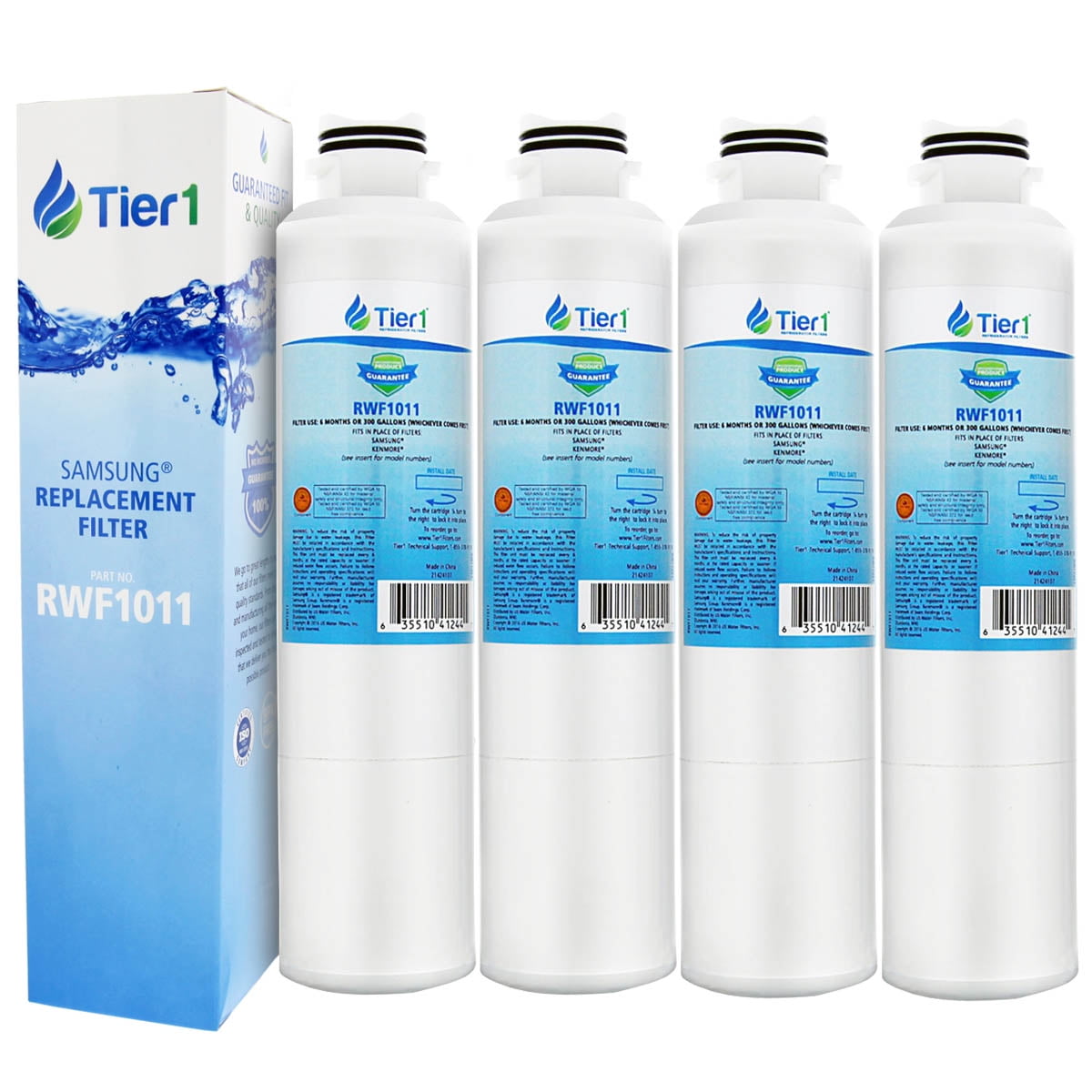 Refresh Water Filter Fits Samsung Tier1 RWF1011 Refrigerators 4Pack 
