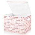 thumbnail image 2 of 40L Lidded Home Storage Bins Foldable Storage Box with Handle for Home Bedroom Closet, Stripe Printed, 2 of 7