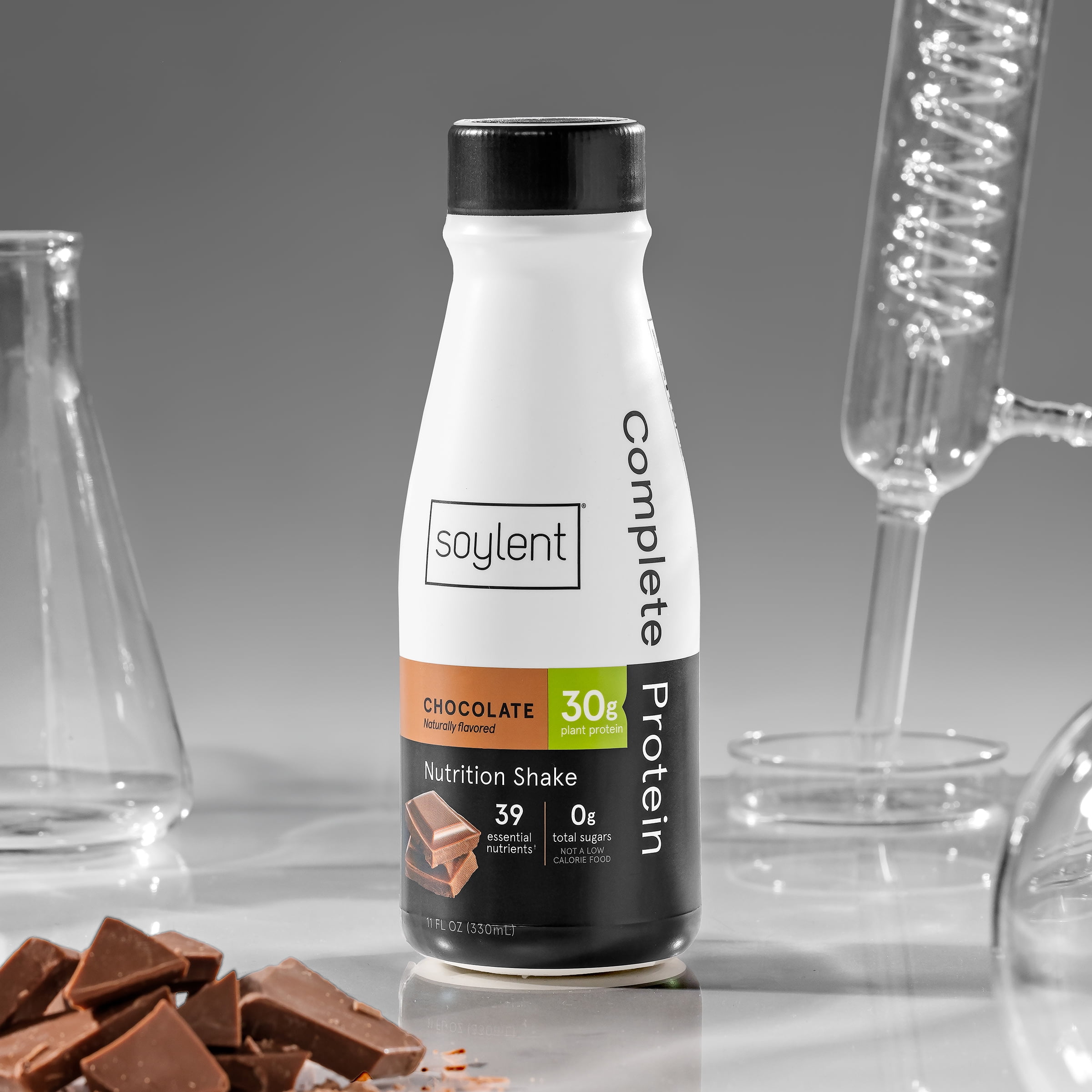 Soylent Complete Protein Naturally Flavored Nutrition Shake, Chocolate, 11 oz, 4 ct