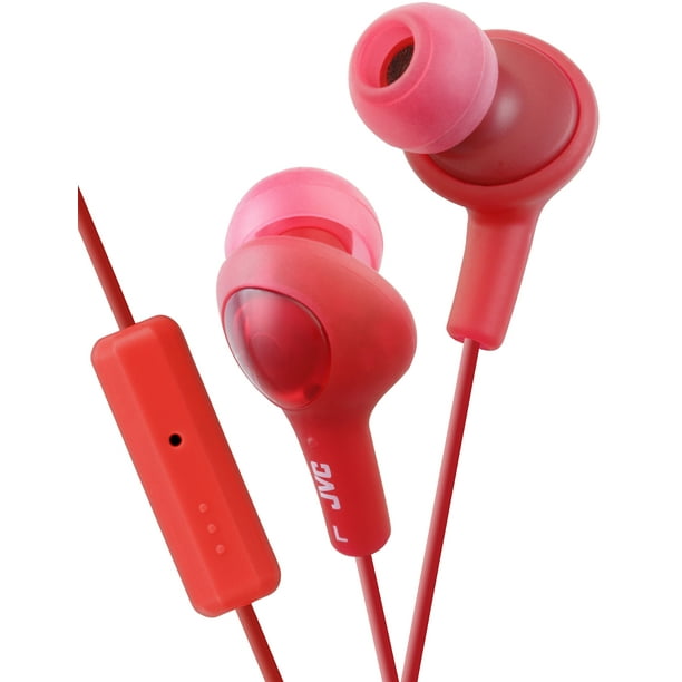 JVC HAFR6R Gumy Plus Earbuds Headphones with Mic and Remote (Red ...