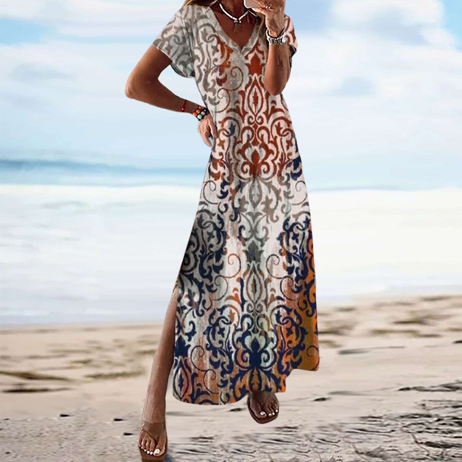 Beach dresses with sleeves best sale