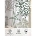 thumbnail image 6 of Sheer Curtains 54 Inch Length 2 Panels Set for Kitchen, Coastal Ocean Semi Sheer Curtains for Windows, Sage Green Grey Coral Starfish Shell Voile Window Treatments Rod Pocket Curtain, 6 of 7