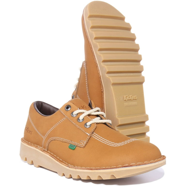 Kickers Kick Lo Men s Classic Lace Up Nubuck Leather Shoes In Tan Size 8 Walmart