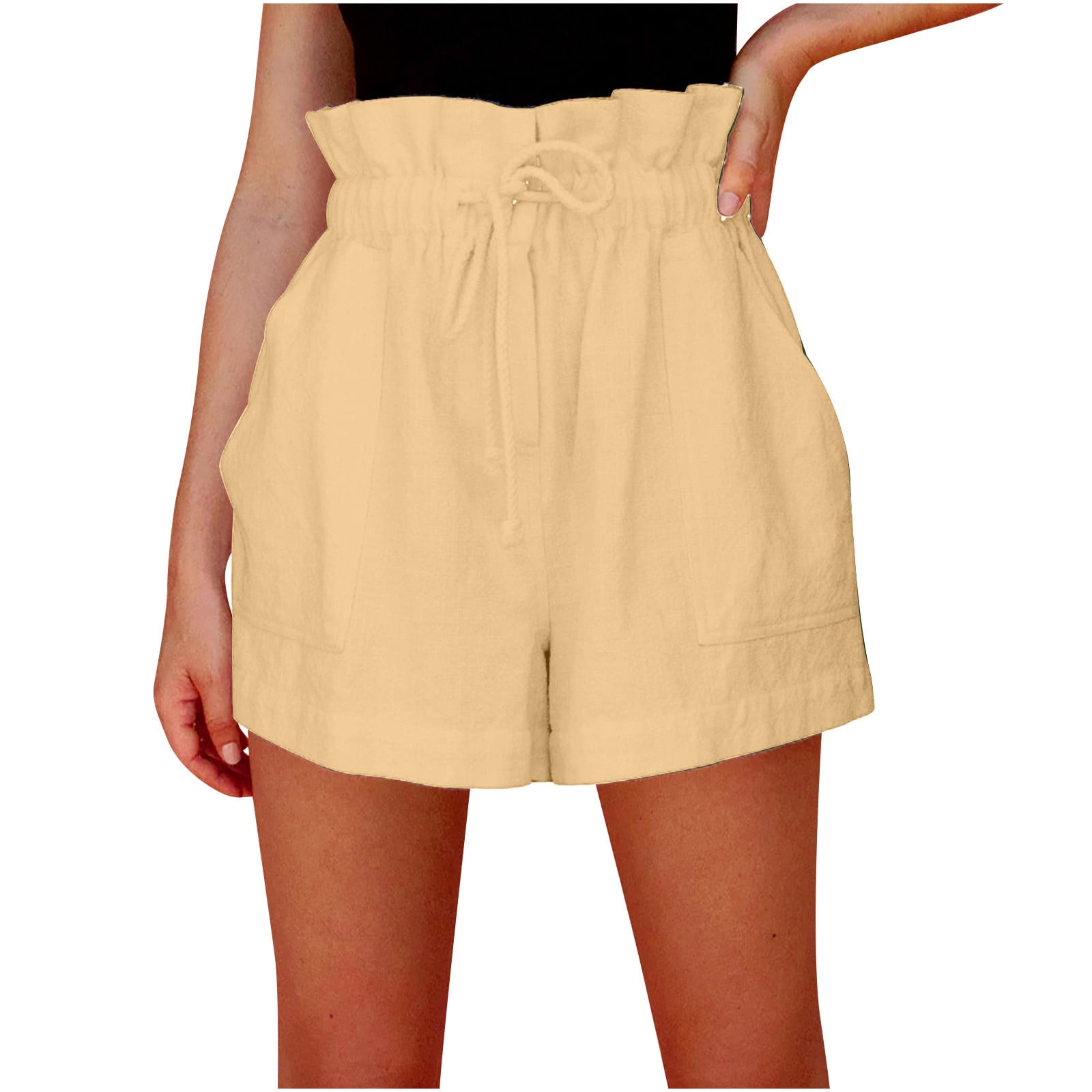 High waisted shorts cotton best sale