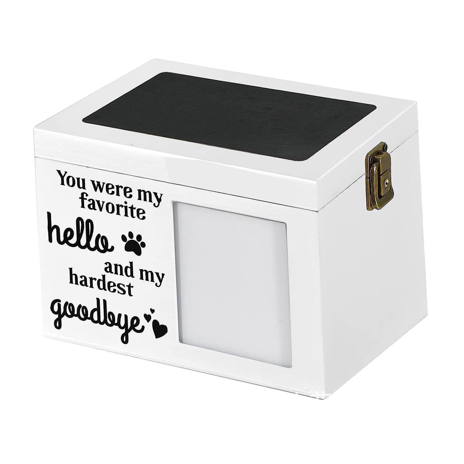 TOOYFUL Pet Urn Pet Urn Durable Sealed Pet Memorial Urn Wooden Pet Urn for Rabbits Favorite Toys Loss Pet Cats Remembrance Gift white
