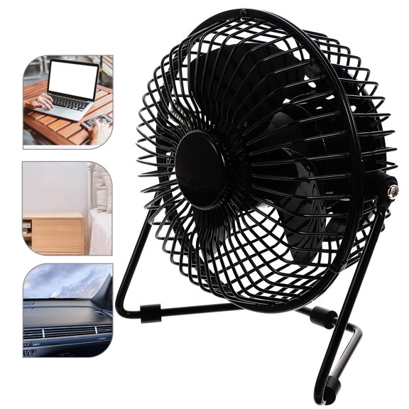 FONDOTIN 1Set Mini Fan with Clock and Temperature Display Usb Connection for Computer Users