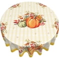 thumbnail image 3 of Thanksgiving Tablecloth Fall Pumpkin Tablecloth Round 60 Inch Washable Reusable Autumn Leaf Table Cloth for Home Parties Dinner Picnic Dining Kitchen Decor, 3 of 6