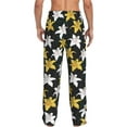 thumbnail image 3 of Picia Lilies Flowers Mens Soft Woven Cotton Elastic Waistband Sleep Pajama Pant Lounge Sleep Pant With Pockets And Drawstring-Small, 3 of 9