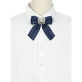 thumbnail image 4 of INSPIRE CHIC Women's Ribbon Rhinestone Pre-tied Bow Neck Tie Brooch for Shirts, 4 of 5