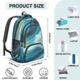 thumbnail image 5 of Teal Gold Marble Backpack for School,Cute School Bag,Schoolbag with Adjustable Shoulder Straps & Padded Back,16.9 Inch, 5 of 5