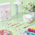 thumbnail image 4 of 566 Pcs DIY Colorful Beaded Keychain Making Kit, Letter, Barrel, Heart Beads Craft Keyring with Metal Ring Clasp and Rope, for Decor Accessories, 4 of 7